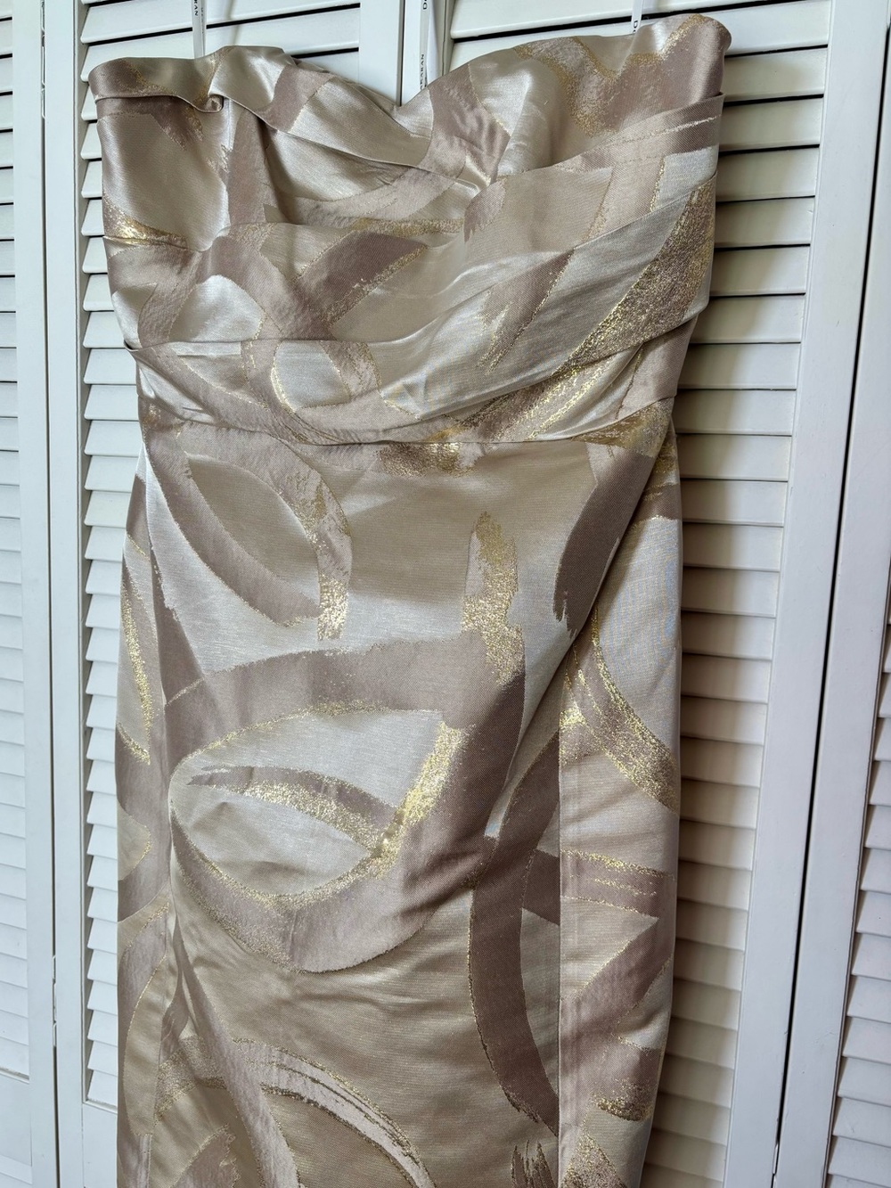 NWT Donna Karan Jacquard Metallic Maxi Gown Size 12 - Picture 6 of 10